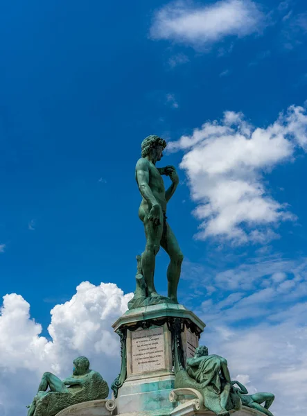 Socha Michelangela Davida Piazzale Michelangelo Michelangelovo Náměstí Florencii Itálie — Stock fotografie