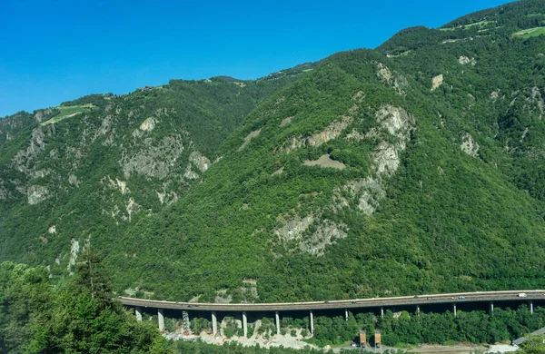 Italië Trein Van Bolzano Naar Venetië Wetenschappelijk Landscape Sky Verhoogde — Stockfoto