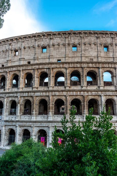 Gouden Zonsondergang Het Grote Romeinse Colosseum Colosseo Colosseum Ook Bekend — Stockfoto