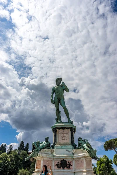 Estatua Miguel Ángel David Piazzale Michelangelo Plaza Miguel Ángel Florencia — Foto de Stock