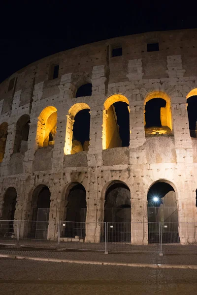 Nacht Het Grote Romeinse Colosseum Colosseo Colosseum Ook Bekend Als — Stockfoto