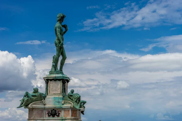 Socha Michelangela Davida Piazzale Michelangelo Michelangelovo Náměstí Florencii Itálie — Stock fotografie