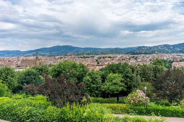 Panaromic View Florence Basilica Santa Croce Seen Piazzale Michelangelo Michelangelo — Foto de Stock