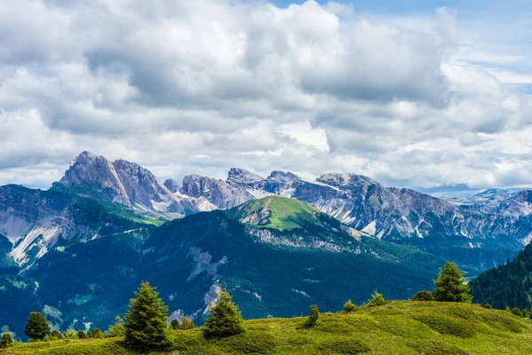Itálie Alpe Siusi Seiser Alm Sassolungo Langkofel Dolomite Pohled Velkou — Stock fotografie