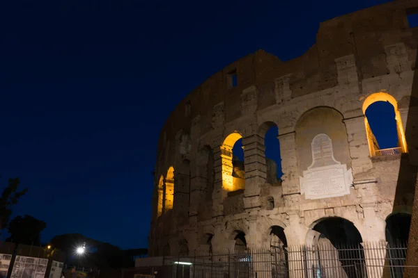 Noite Grande Coliseu Romano Coliseu Colosseo Também Conhecido Como Anfiteatro — Fotografia de Stock