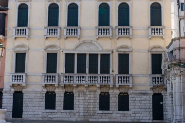 Avrupa, İtalya, Venedik, Venedik, Şehirdeki Eski Binanın Düşük Görüş Alanı