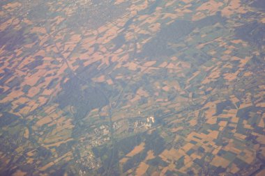 Venedik 'ten Schiphol, Avrupa' ya açılan bir uçak penceresinden görülen kara parçası.