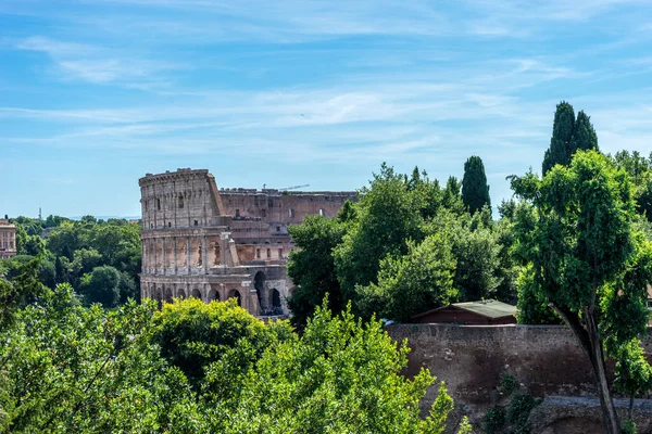 Voorzijde Van Het Grote Romeinse Colosseum Colosseo Colosseum Ook Bekend — Stockfoto