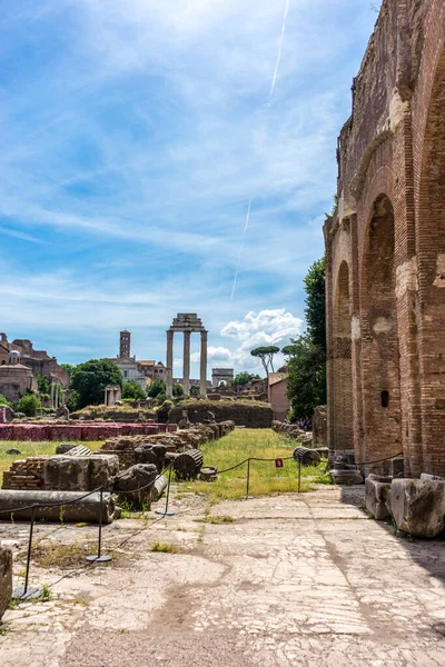 Ruínas Antigas Fórum Romano Colina Palatina Roma — Fotografia de Stock