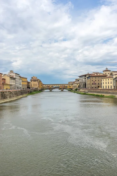 Ponte Vecchio Nad Rzeką Arno Florencji Włochy — Zdjęcie stockowe