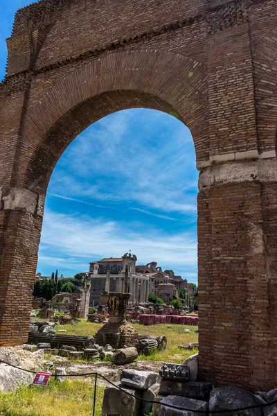 Ruínas Antigas Fórum Romano Colina Palatina Roma — Fotografia de Stock