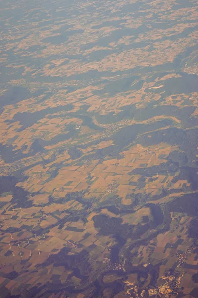 View Earth Landmass Seen Airplane Window Venice Schiphol Europe — Stock Photo, Image