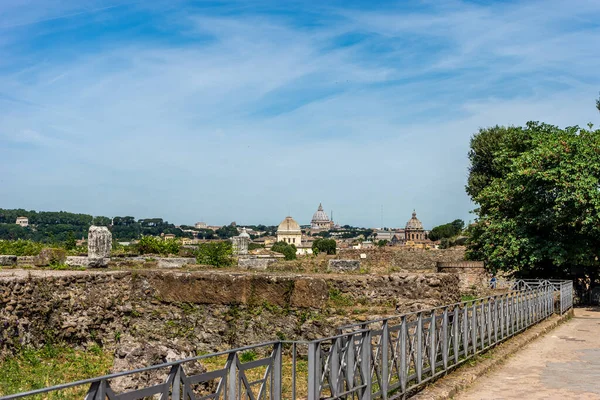 Oude Ruïnes Van Het Forum Romanum Palatijn Heuvel Rome — Stockfoto