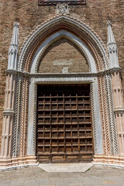 Europa Italië Venetië Een Close Van Een Stenen Gebouw — Stockfoto