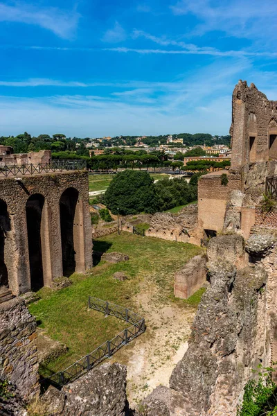 Ruínas Antigas Fórum Romano Colina Palatina Roma — Fotografia de Stock