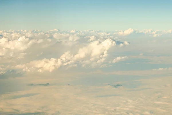 Clouds Snow Clad Austrian Alps Mountains Seen Airplane Window Europe — Stock Photo, Image