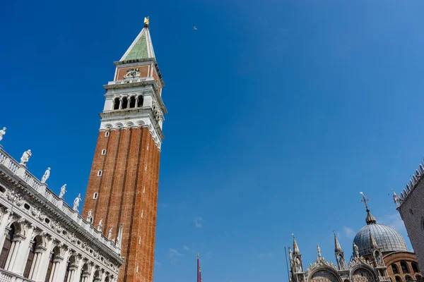 Avrupa Talya Venedik Mark Campanile Mark Campanile Tarafında Saati Olan — Stok fotoğraf
