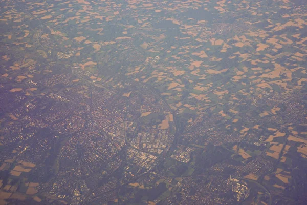 Вид Землю Окна Самолета Венеции Схипхол Европа — стоковое фото