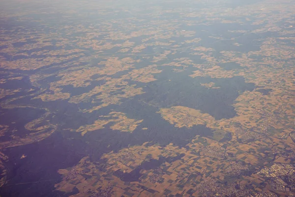 View Earth Landmass Seen Airplane Window Venice Schiphol Europe — Stock Photo, Image