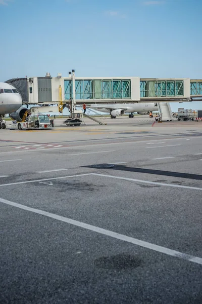 stock image Europe, Italy, Venice, a airplane that is parked on the side of a road