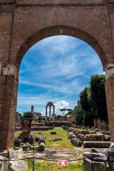 Ruínas Antigas Fórum Romano Colina Palatina Roma — Fotografia de Stock