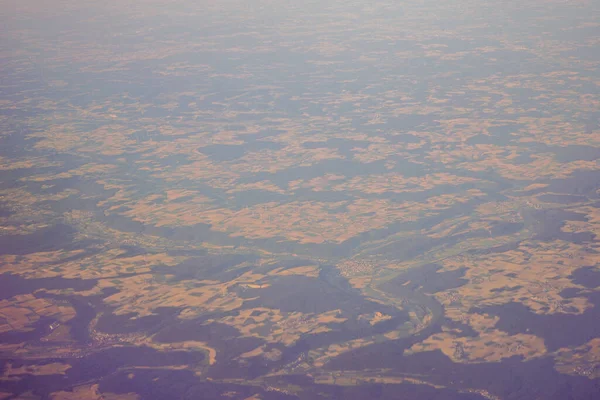 Blick Auf Die Landmasse Der Erde Aus Einem Flugzeugfenster Von — Stockfoto