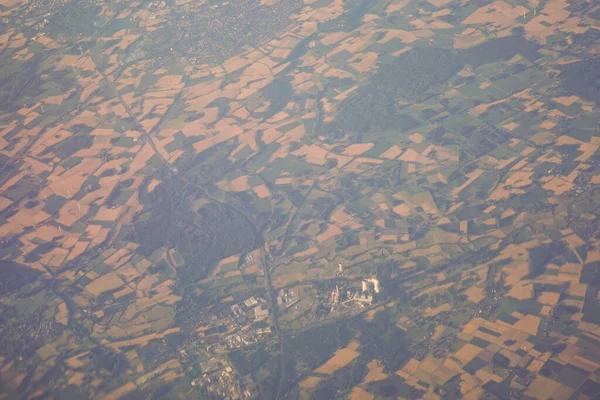 View Earth Landmass Seen Airplane Window Venice Schiphol Europe — Stock Photo, Image