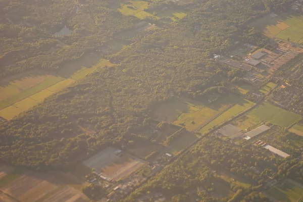 Veduta Della Massa Terrestre Vista Finestrino Aereo Venezia Schiphol Europa — Foto Stock