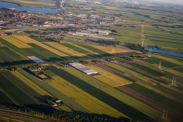 View Earth Landmass Seen Airplane Window Venice Schiphol Europe — Stock Photo, Image