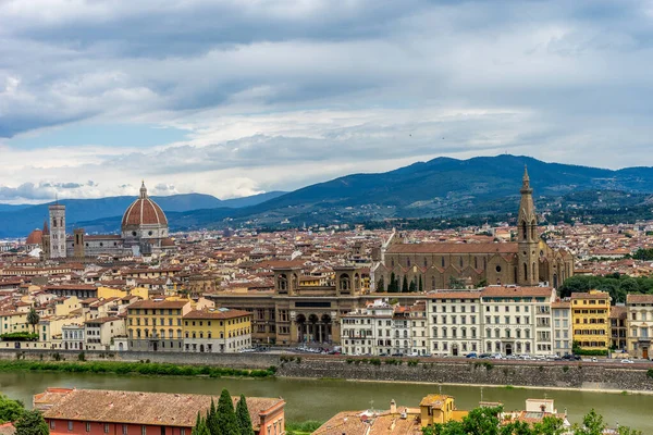 Bazilika Santa Croce Ile Floransa Nın Panaromik Manzarası Piazzale Michelangelo — Stok fotoğraf