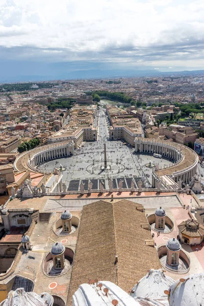 Place Saint Pierre Vue Depuis Dôme Basilique Cité Vatican Rome — Photo