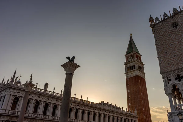 Europa Itália Veneza Piazza San Marco Baixa Vista Construção Contra — Fotografia de Stock