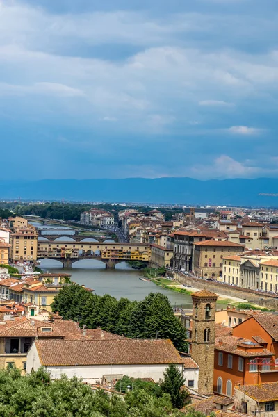 Vista Panorámica Del Paisaje Urbano Florencia Vista Desde Piazzale Michelangelo —  Fotos de Stock