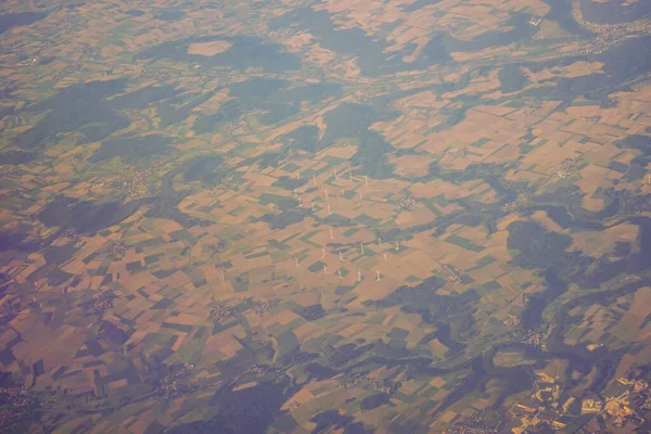 Вид Землю Окна Самолета Венеции Схипхол Европа — стоковое фото