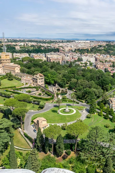 Roman Cityscape Panaroma Viewed Top Saint Peter Square Basilica Gardens — Stock Photo, Image