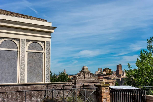 Skyline Van Rome Gezien Vanaf Palatijnse Heuvel Forum Romanum — Stockfoto