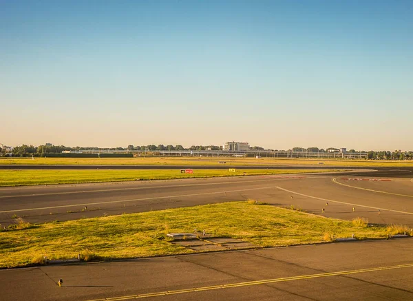 Vue Masse Terrestre Vue Depuis Une Fenêtre Avion Venise Schiphol — Photo