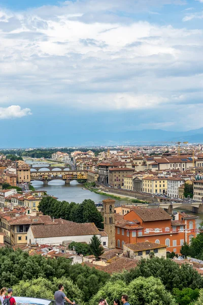 Vista Panorámica Del Paisaje Urbano Florencia Vista Desde Piazzale Michelangelo —  Fotos de Stock