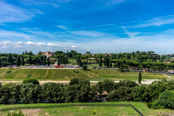 Oude Ruïnes Van Circus Maximus Vallei Tussen Aventine Palatijnse Heuvels — Stockfoto