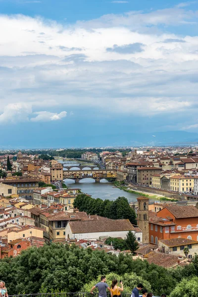 Vista Panorámica Del Paisaje Urbano Florencia Vista Desde Piazzale Michelangelo —  Fotos de Stock