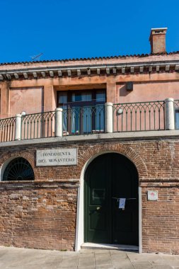 Venedik, İtalya - 30 Haziran 2018: Venedik, İtalya 'daki Fondamenta manastırı