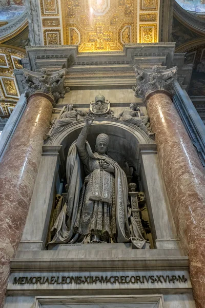 Cidade Vaticano Itália Junho 2018 Memorial Gregori Dentro Basílica São — Fotografia de Stock