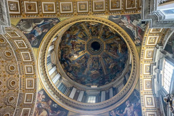 Cidade Vaticano Itália Junho 2018 Decoração Cúpula Teto Basílica São — Fotografia de Stock