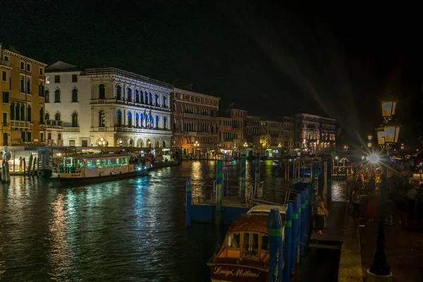 Venezia Italia Giugno 2018 Grande Canale Venezia Italia Notte — Foto Stock