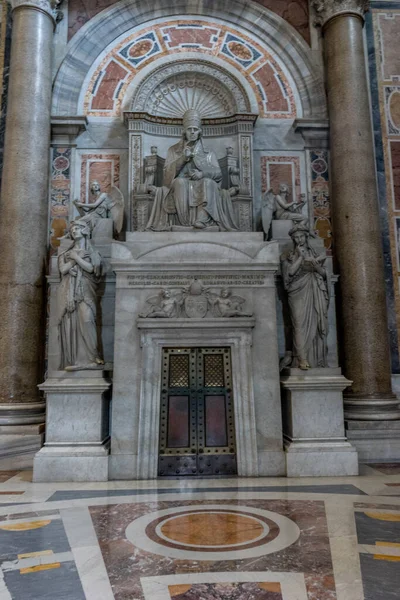 Cidade Vaticano Itália Junho 2018 Interiores Decorados Basílica São Pedro — Fotografia de Stock