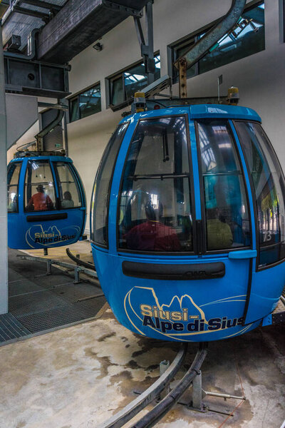 Seiser Alm, Italy - 29 June The cable car at Seiser Alm Alpe Di Siusi Kastelruth, Dolomites, South Tyrol, Italy.