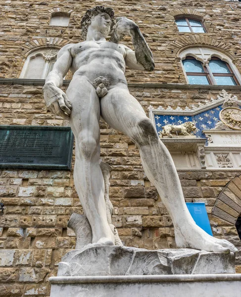 Florencia Italia Junio 2018 Estatua David Palazza Vecchio Piazza Della — Foto de Stock