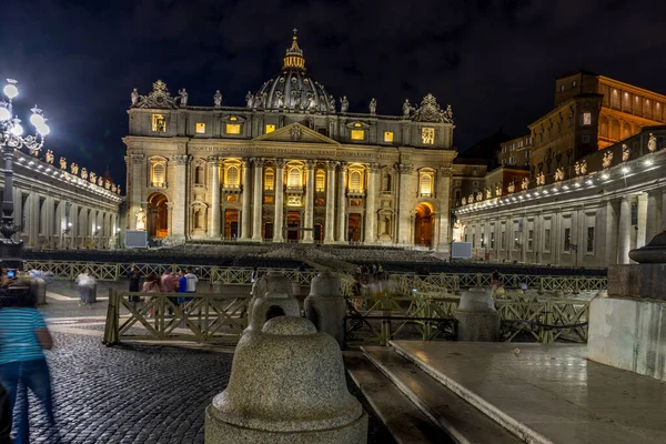 Vatican City Italy June 2018 Peters Basilica Illuminated Lights Night — Stock Photo, Image