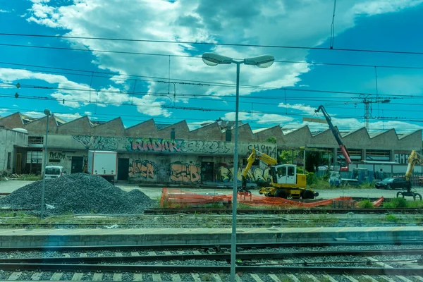 意大利佛罗伦萨 2018年6月25日 在意大利佛罗伦萨郊区进行的建筑工程 — 图库照片