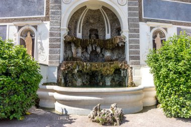 Roma, İtalya - 24 Haziran 2018: Roma 'daki Roma Forumundaki antik kalıntılar, Palatine Tepesi